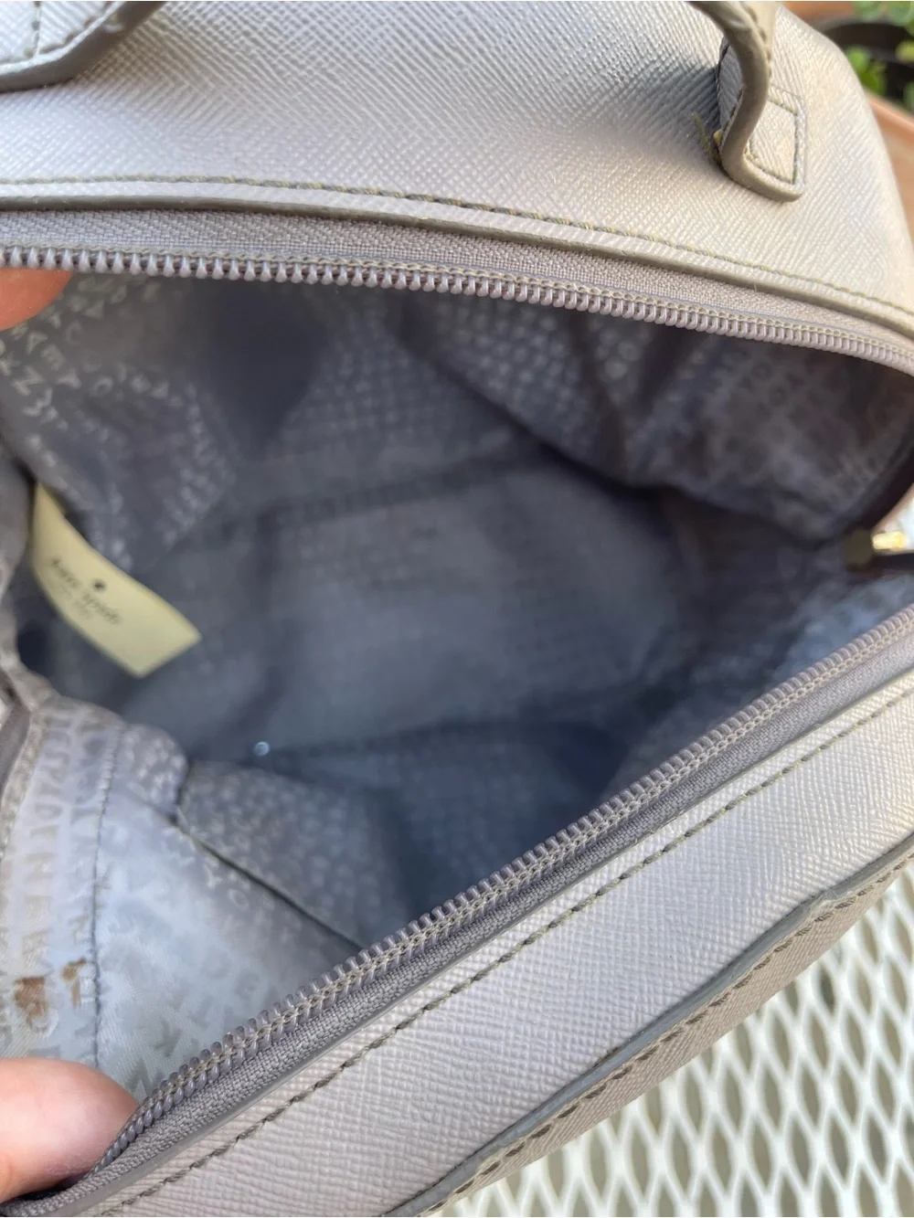 kate spade Gray Mini Backpack with Glitter Accent